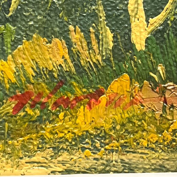 Original Art Landscape Oil Painting on Canvas Fall Colours Lake Mountain Framed - Picture 8 of 10